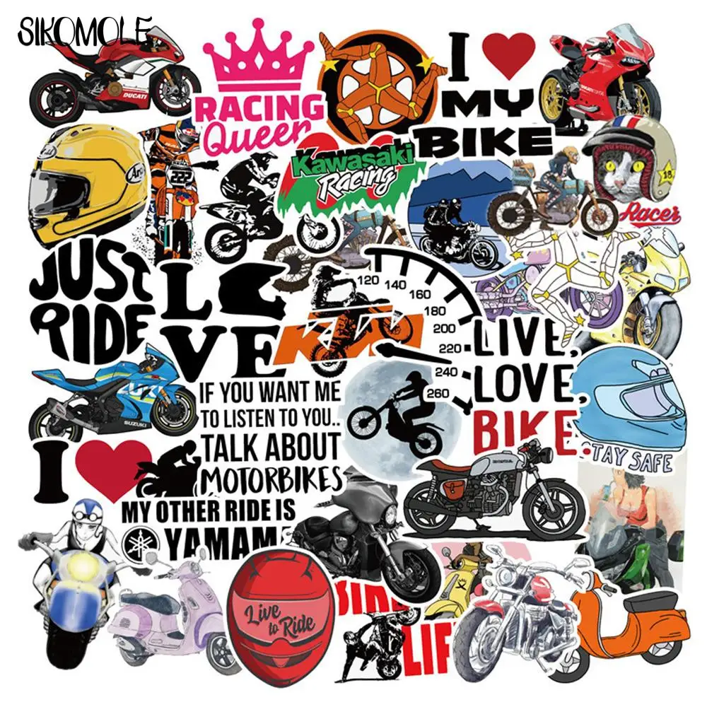 10/30/50PCS Outdoor Motorcycle Stickers For Mountain Motocross Riding Travel Luggage Skateboard PVC Decal Sticker Wholesale F5