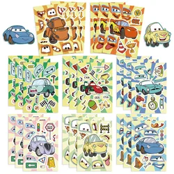 8/16Sheets DIY Race Car Make a Face Puzzle Stickers Boys Toy Create your own Cars Assemble Jigsaw Funny Party Game Children Gift