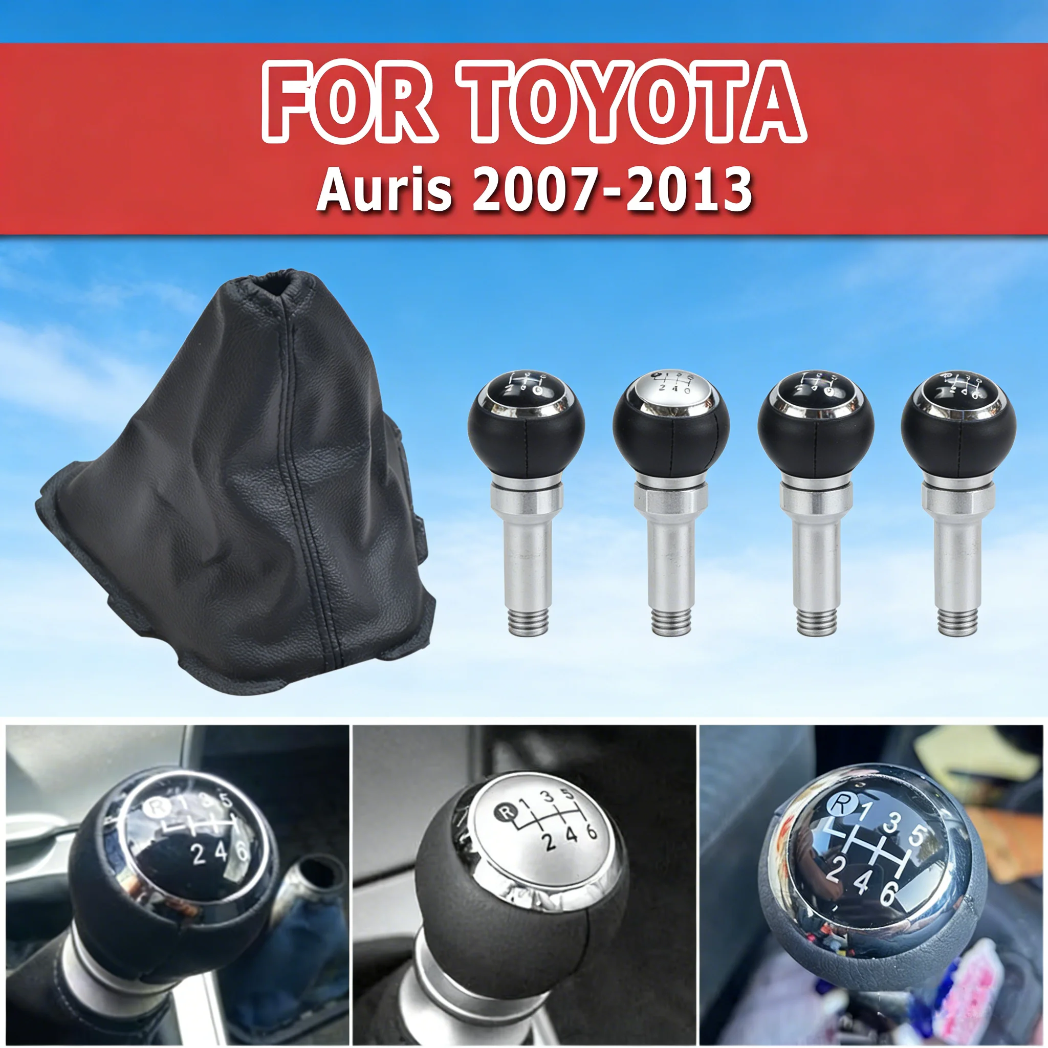 5/6 Speed Car Gear Shift Knob Lever Shifter Stick Handball For Toyota For Auris 2007 2008 2009 2010 2011 2012 2013