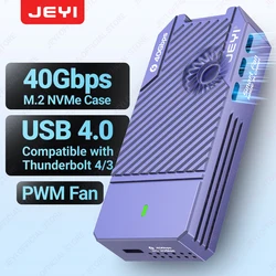 JEYI 40Gbps USB 4.0 M.2 NVMe SSD Enclosure M2 To Type-c 4.0 Solid State Drive Case Compatible with Thunderbolt 4/3 USB 3.2/3.1/3