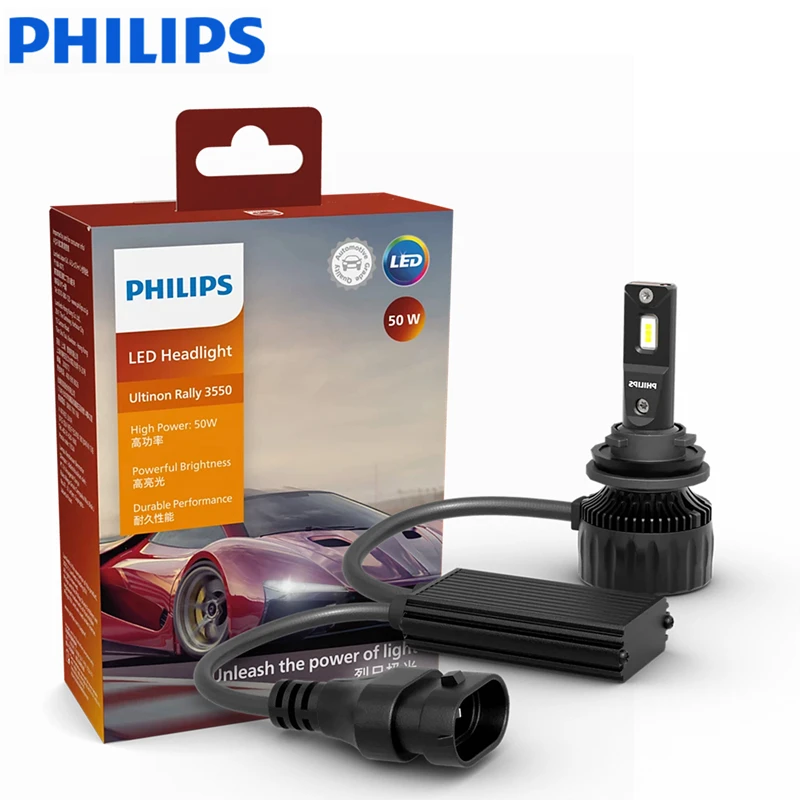 Philips Ultinon Rally 50W 3550 H7 LED koplampen hoge vermogen H4 H8 H9 H11 9005 HB3 9006 HB4 9012 HIR2 autolamp mistlampen 6500K