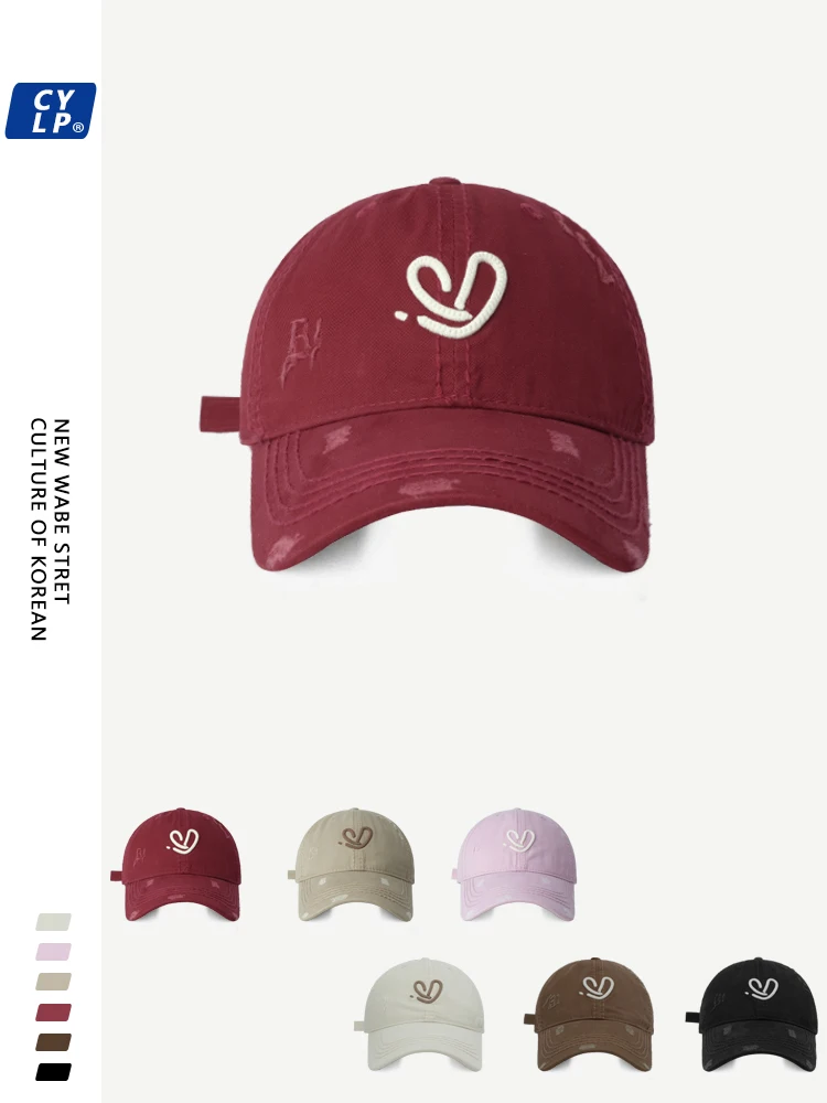 

Male and female couples letter embroidered baseball cap Korean version fashion cap shows small face