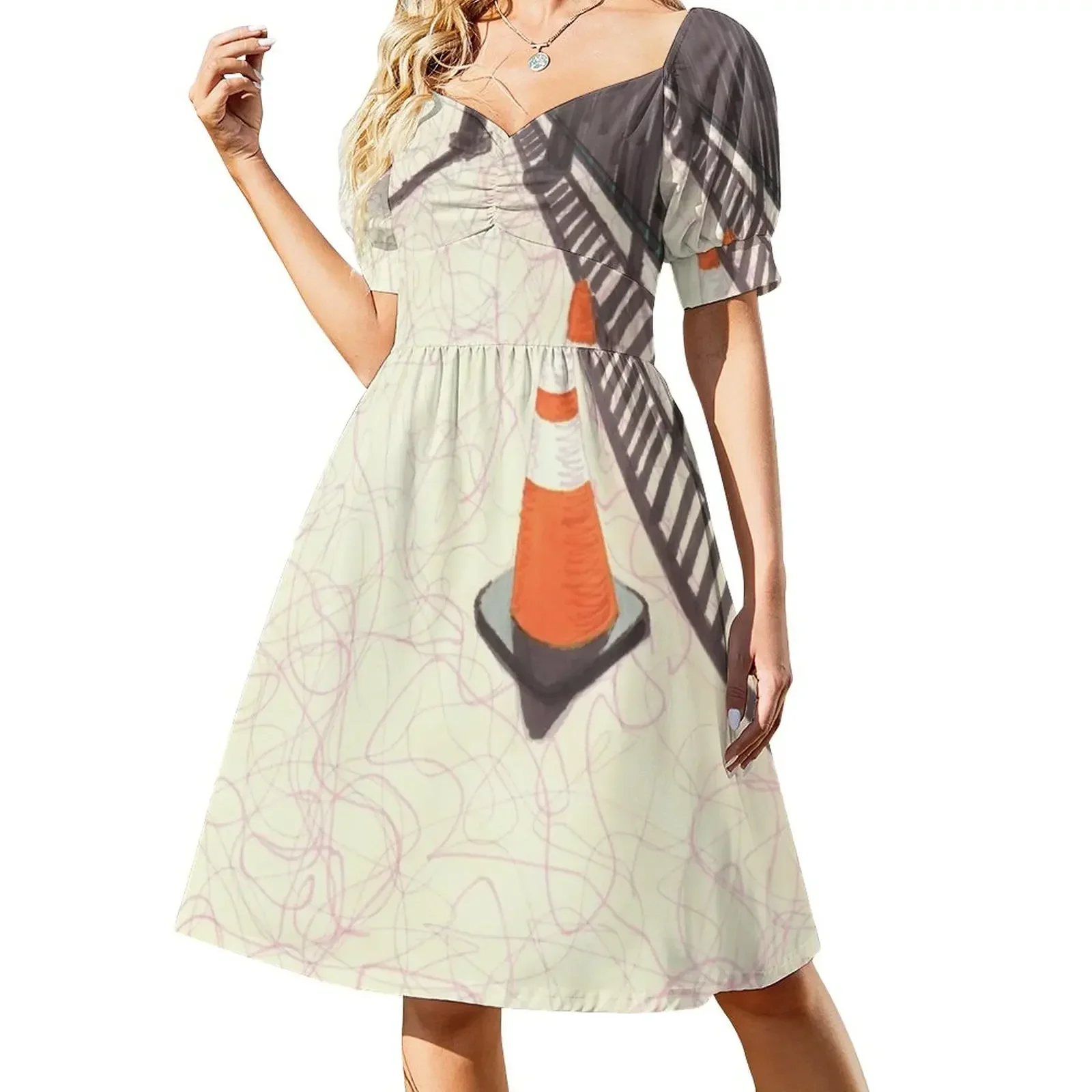 

orange traffic cone Short-Sleeved Dress dress party evening elegant luxury celebrity Dress women