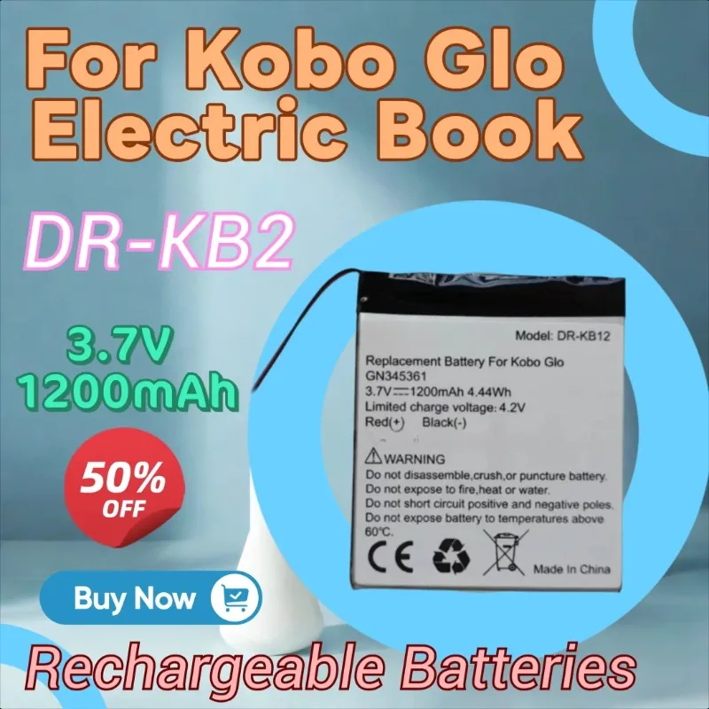 

New Replacement 3.7V 1200mAh E - Book Reader Battery for Kobo Glo Electric Book DR-KB2 GN345361(For Kobo Glo)
