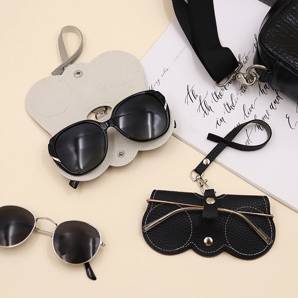1pc Litchi Embossed Glasses Co - огляд і ціна Travel Reading Accessories