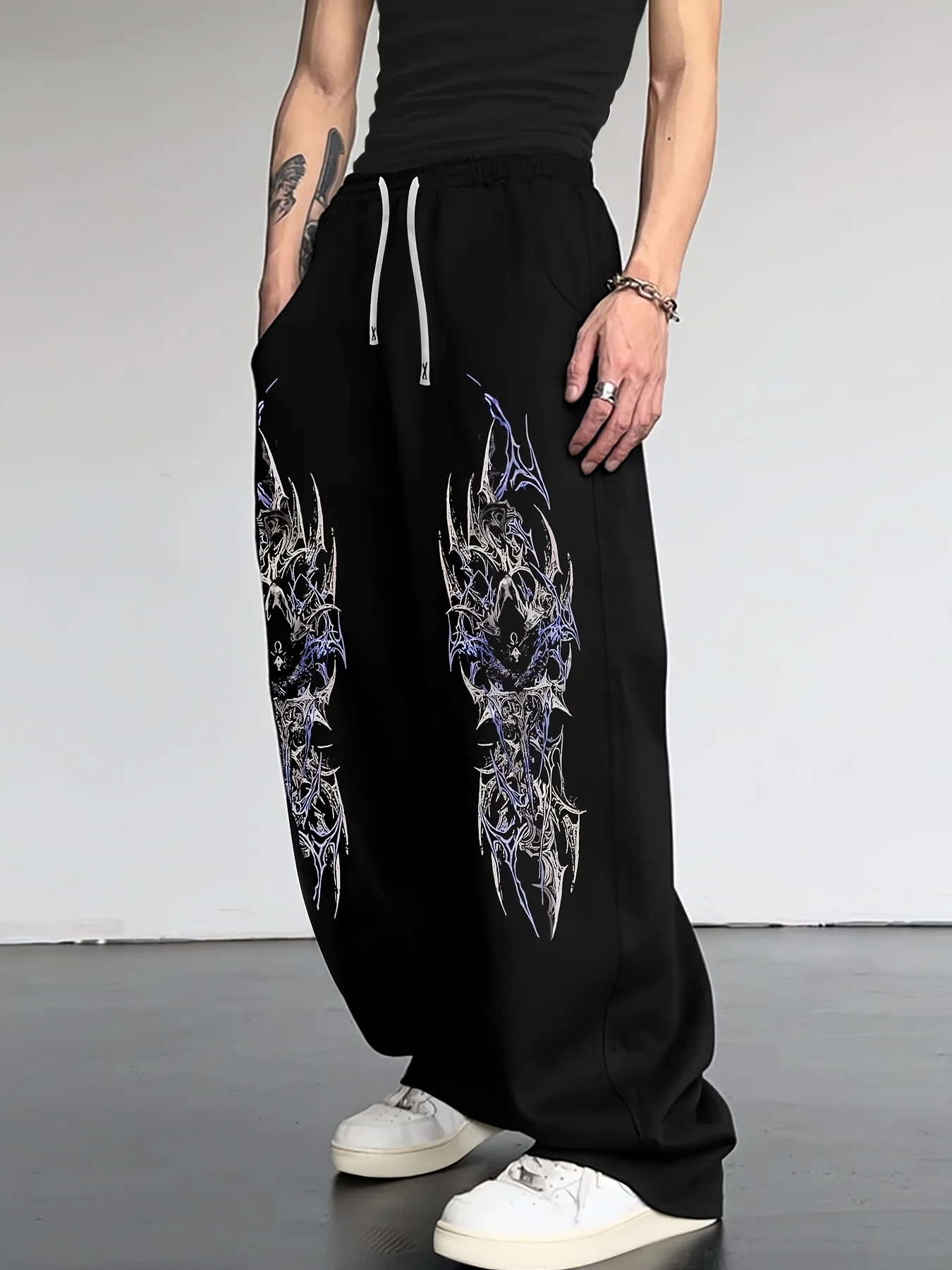 Lockere Gothic-Hose für Herren im dunklen Stil, Outdoor-Freizeithose, die erste Wahl für Campus-Mode. – Detail 2