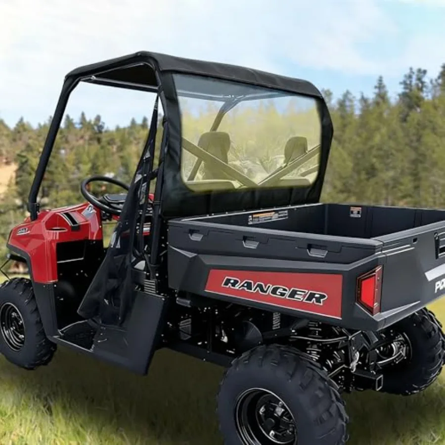 

Polaris Ranger 570 Full Size Rear Window Fit for Ranger 800 Full-Size Round Tube, Soft PVC Dust Panel for Ranger 500 700 Round