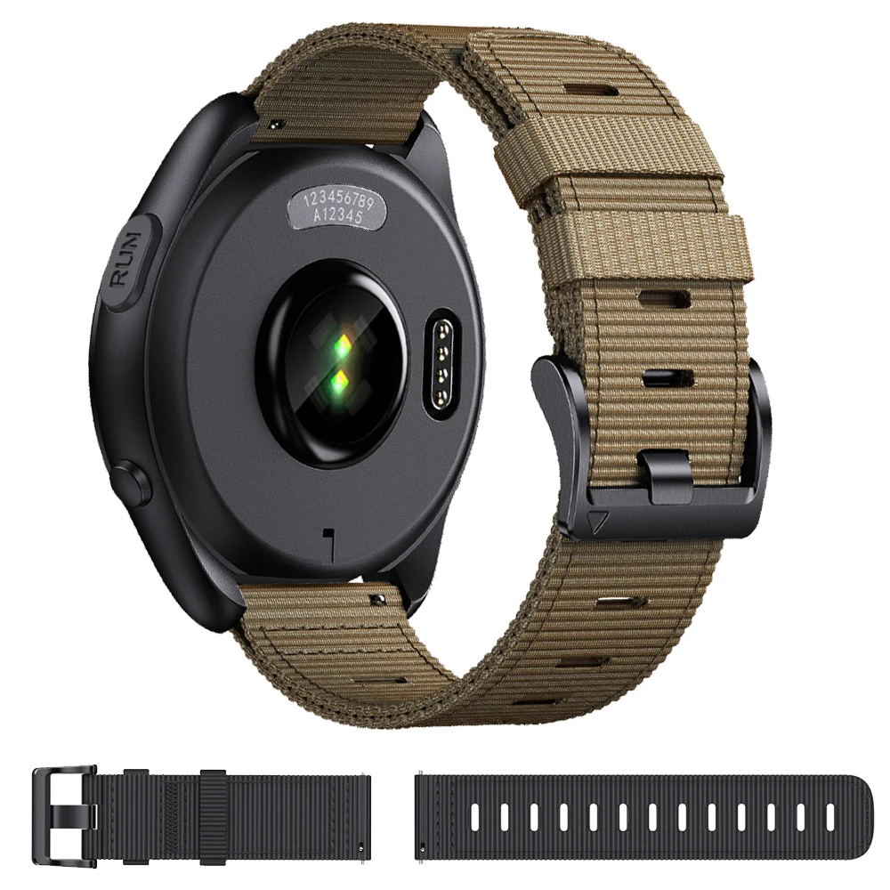 【セール中】Garmin Vivoactive 4 5 6/Venu 3/2 Forerunner 265 255 245 570 Active 5/Vivomove対応 20mm 22mm ナイロンストラップ ブレスレット バンド ベルト