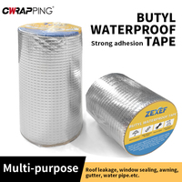 Waterproof Self Tape High Temperature Resistance Aluminum Foil Thicken Butyl Tape Wall Pool Roof Crack Duct Repair Sealed Tape