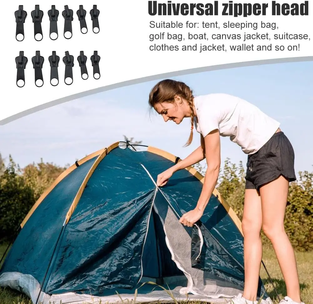 12 Pcs Fix Zip Puller,Zip Slider Repair Instant Kit,Instant Zipper Set,for Sewing Clothes Jacket Backpacks