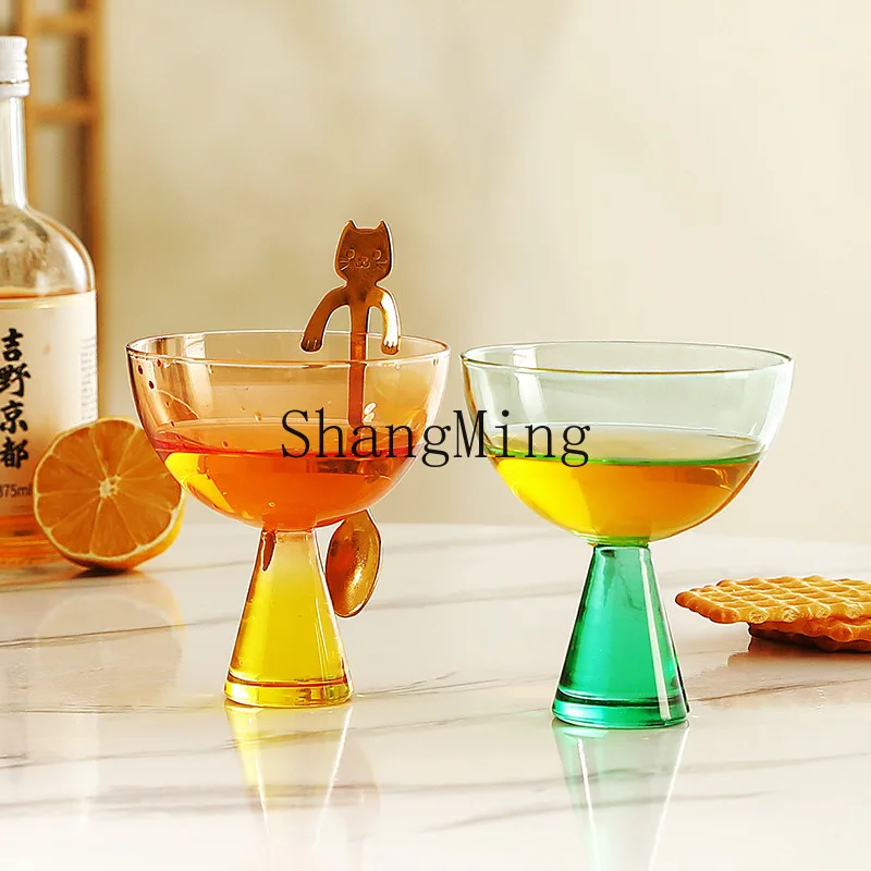 DSA Creative High Temperature Stained Glass Cocktail Cup Model Room Dining Table Bar Cabinet Soft Drinking Utensils