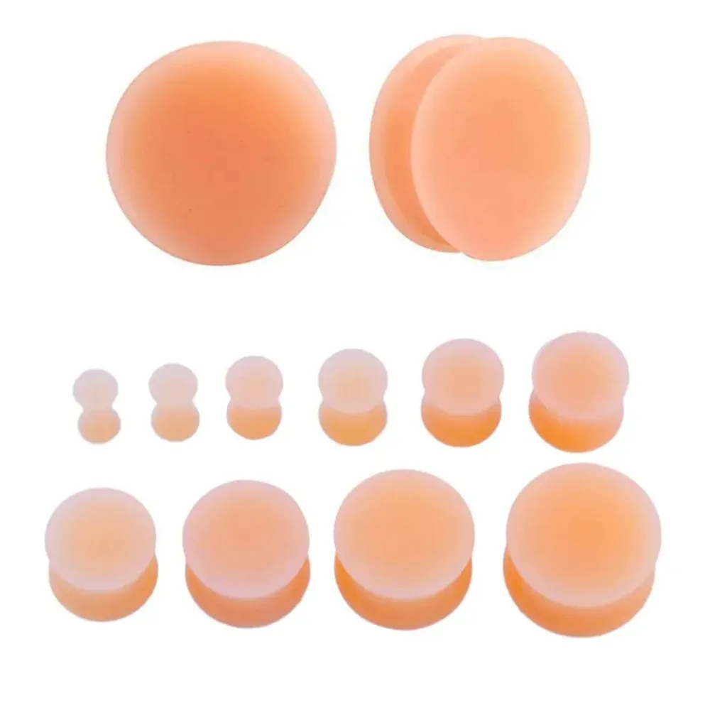 

Pair Solid Skin Silicone Ear Plug Double Flared Stretching Kit 8g (3mm) - 7/8'' (22mm) Gauge Flesh Tunnel Expander