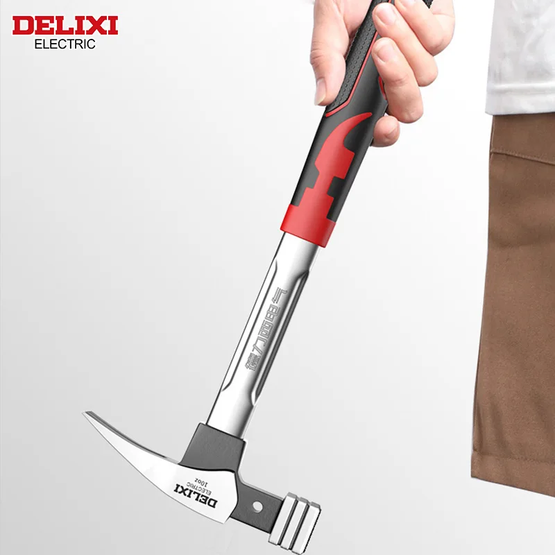 DELIXI ELECTRIC Hammer,High Carbon Steel Multifunction Non-slip Shockproof Hammer Hand Tool Magnetic Claw Hammer for Woodworking