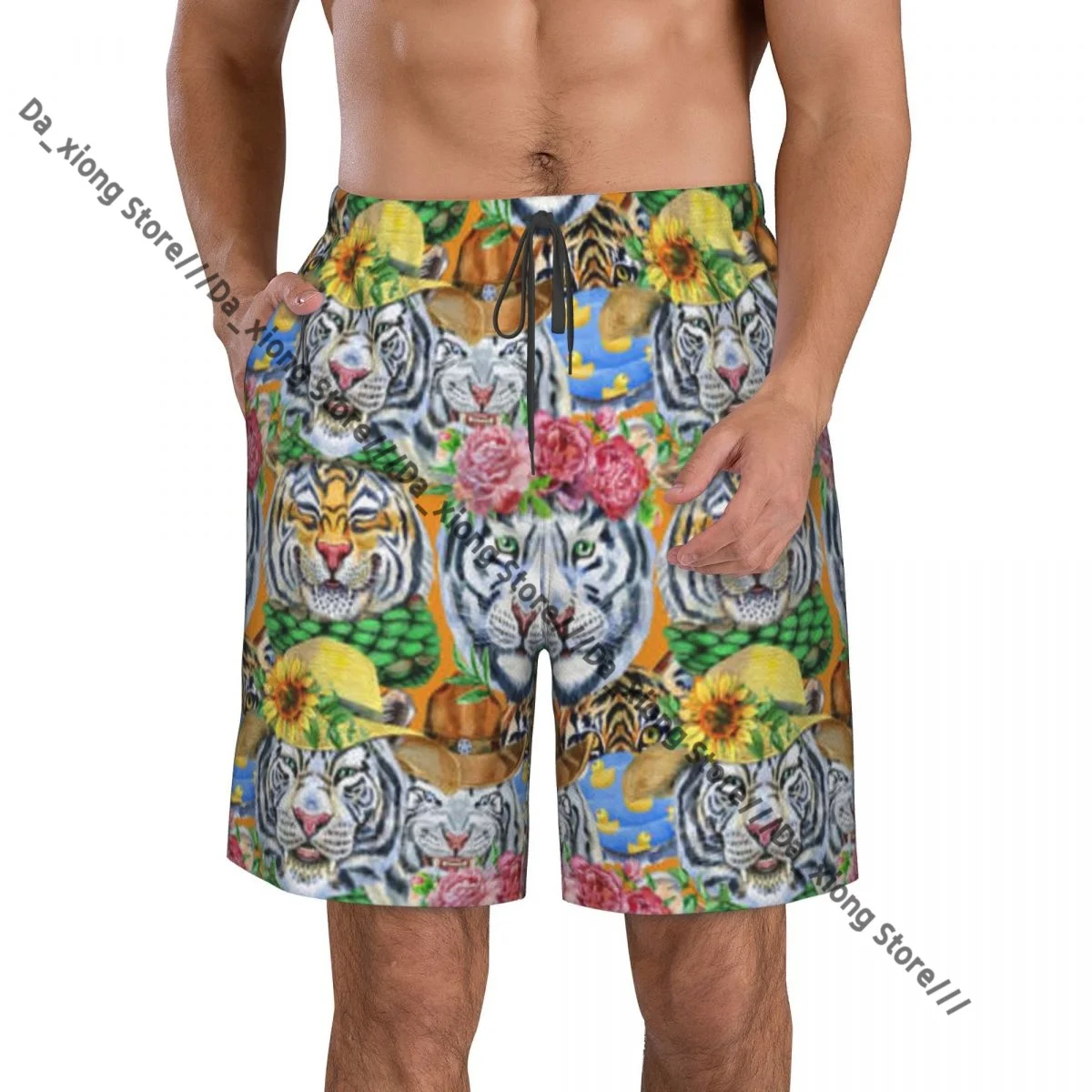 

Mens Swimwear Swim Short Trunk Cute Tigers Beach Board Shorts Swimming Surffing shorts
