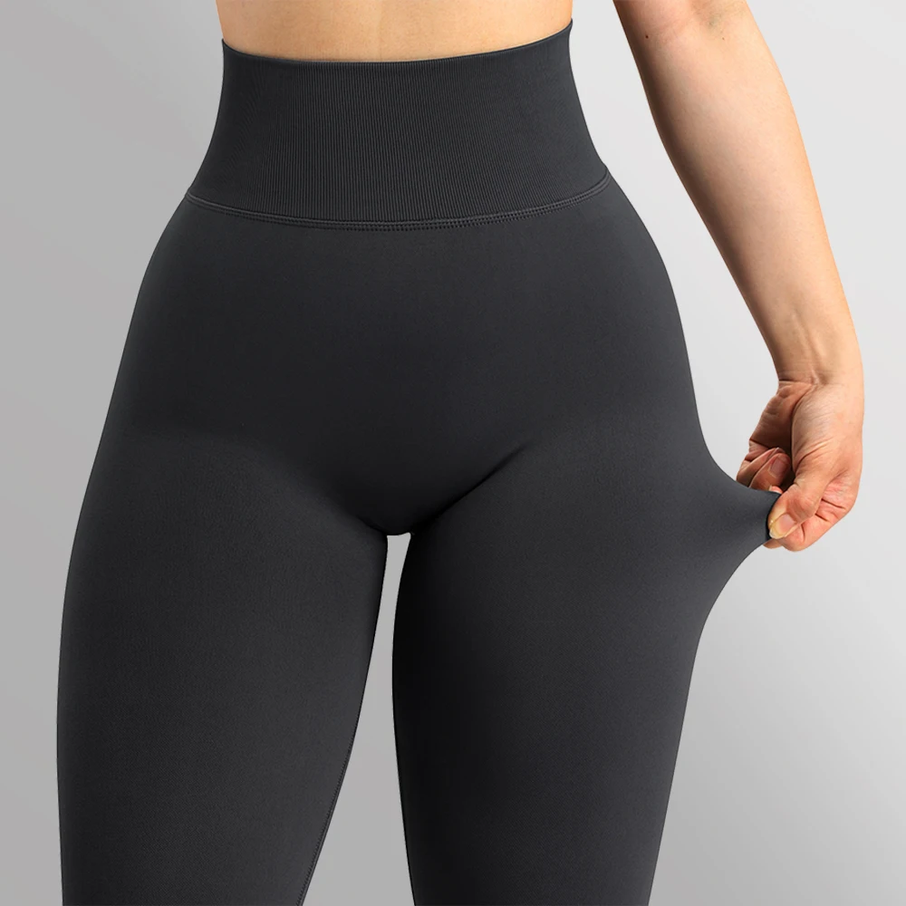 Pantalon de Yoga taille haute, Leggings sans couture, solide, froissé, levage des fesses, butin, vêtements de sport, serré, Push-Up, pour femmes, Fitness