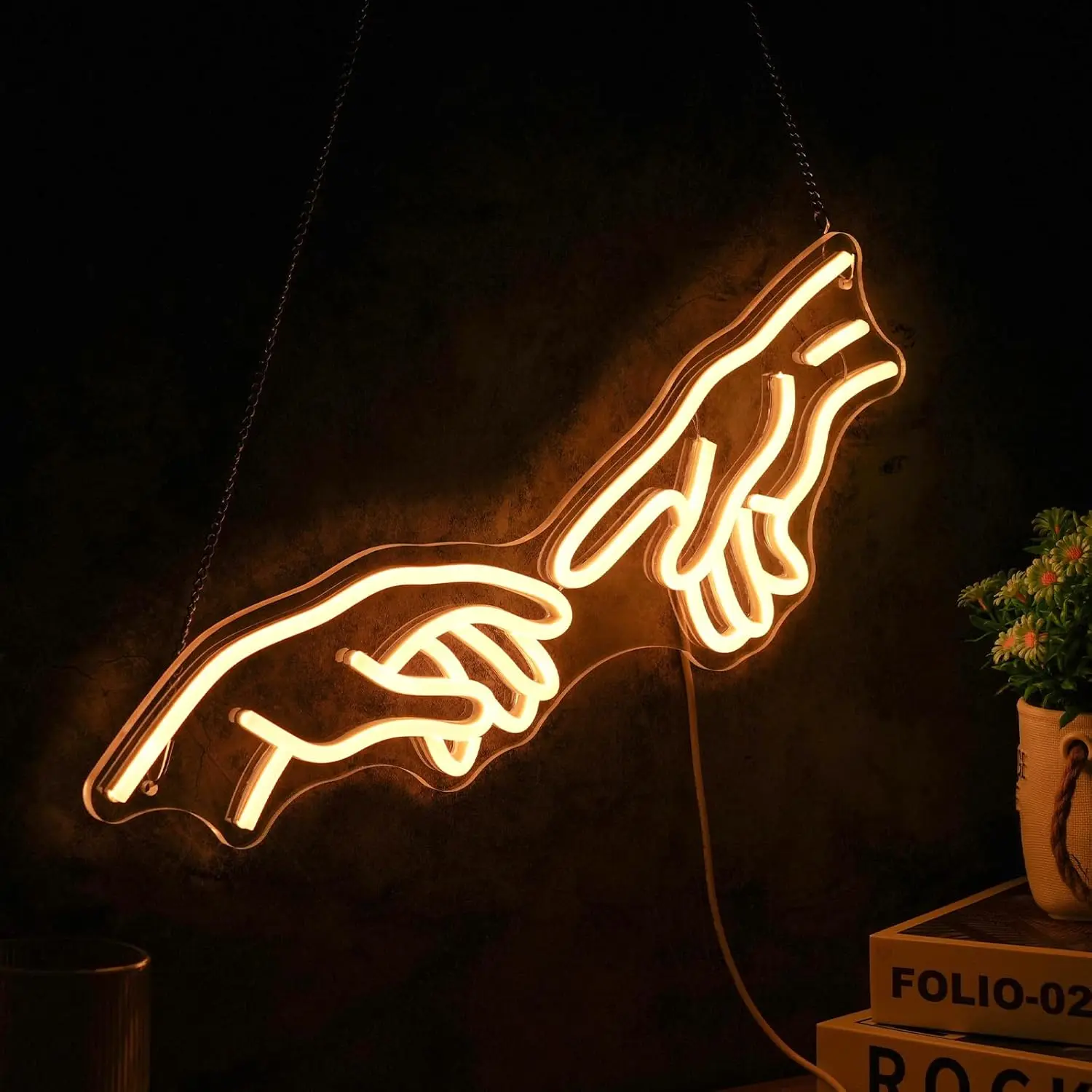

Hands Of God LED Neon Sign Gesture for Wall Decor Adjustable 5/12V USB with Dimmable Light Bedroom Home Coffee Shop Bar Party