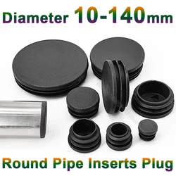 Round Plastic Blanking End Cap 12 14 16 19-76mm Chair Table Feet Cap Tube Pipe Insert Plugs Bungs Stoppers Decorative Dust Cover