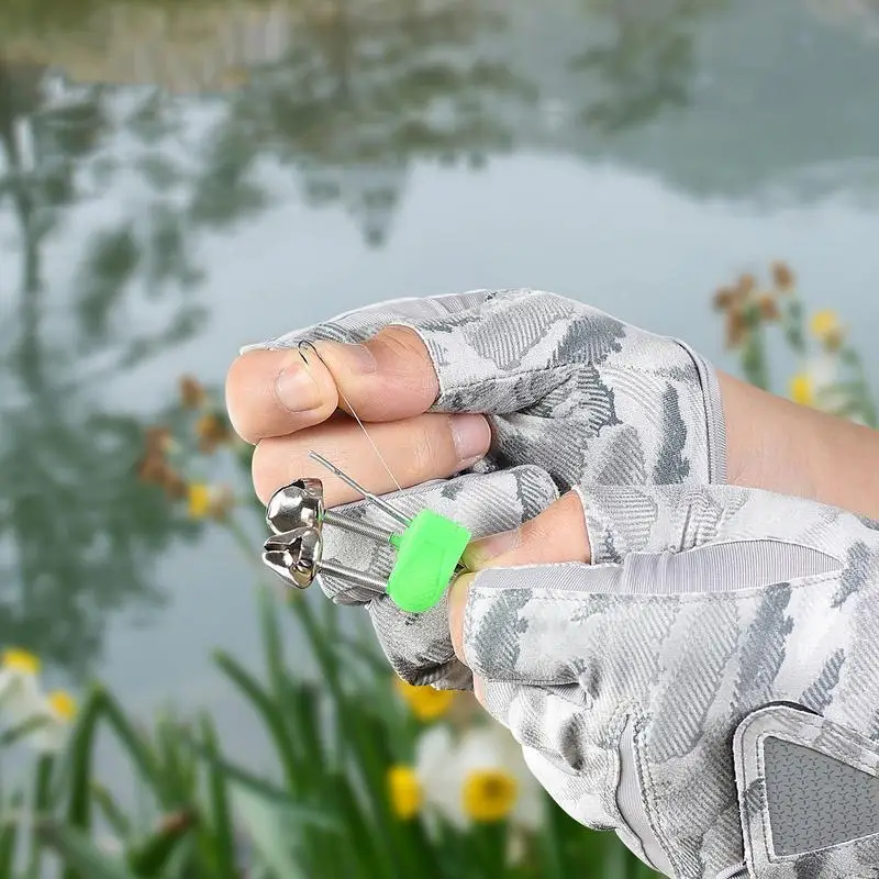 Fishing Gloves Men 3 Cut Fingers Touchscreen Fishing Gloves Fingerless Touchscreen Fish Accessories Windproof Hand Protector For