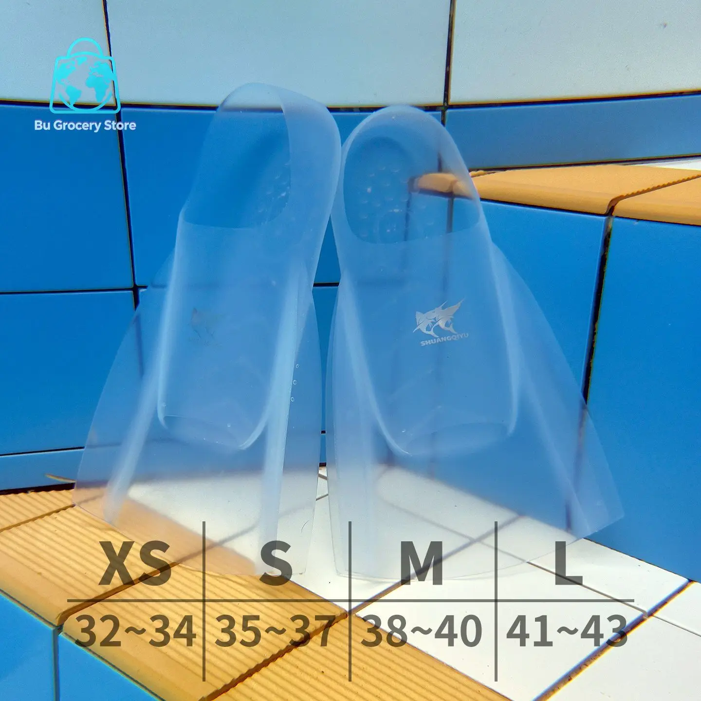 Full Clear Silicone Swim Fins - 2026 Upgraded Short Design for Snorkeling & Lap Swimming, Neutral Buoyancy