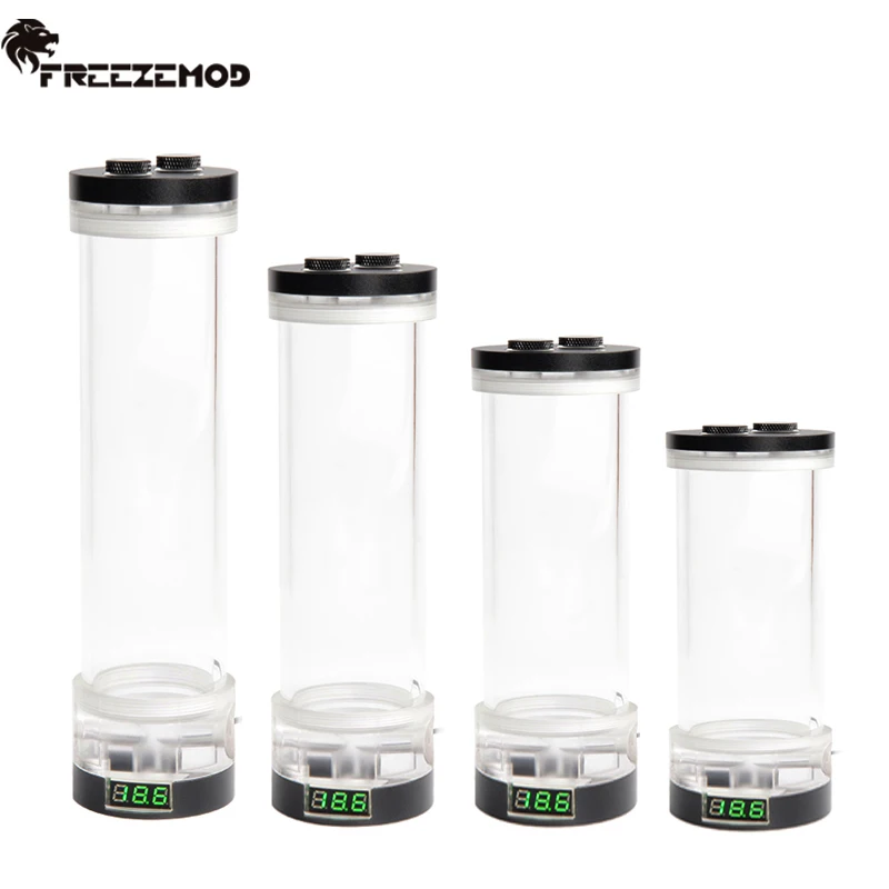 

FREEZEMOD Computer Water Cooling Reservoir Arcylic Transparent Cylindrical Water Tank 60MM Temperature Display 160/210/260/310mm