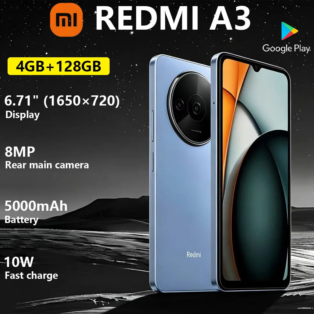 New Xiaomi Redmi A3 4G Dual-SIM Mobile Phone 6.71 inches Display 5000mAh Long-lasting Battery Affordable Daily-use Smartphone