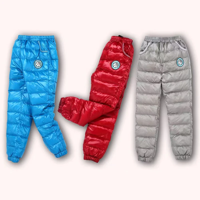 Big Boys Down Pants for Winter Children Warm Add Wool Trousers Fashion Teenage Camouflage Sweatpants Toddler Girls Leggings 12Y