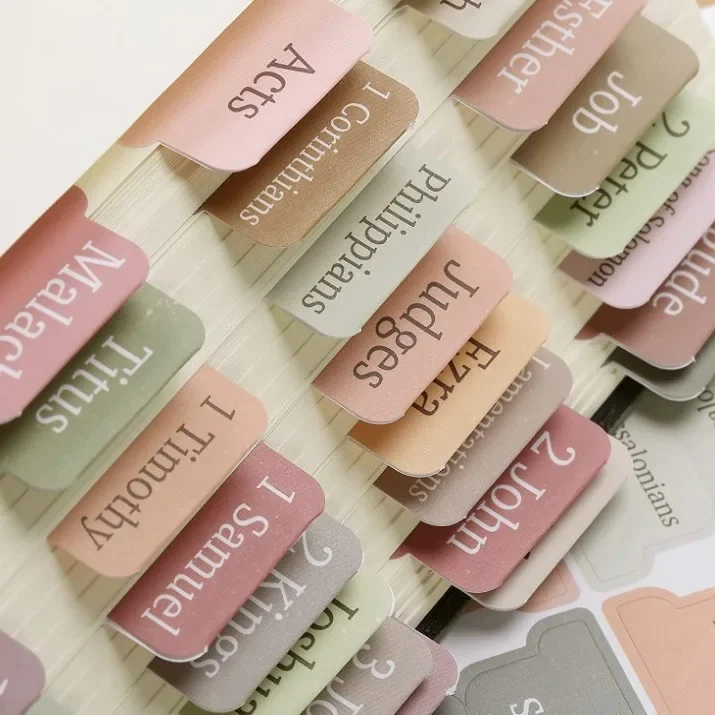 Bible Index Label Morandi Color, Bible Index Label Stickers, Book Separation Stickers