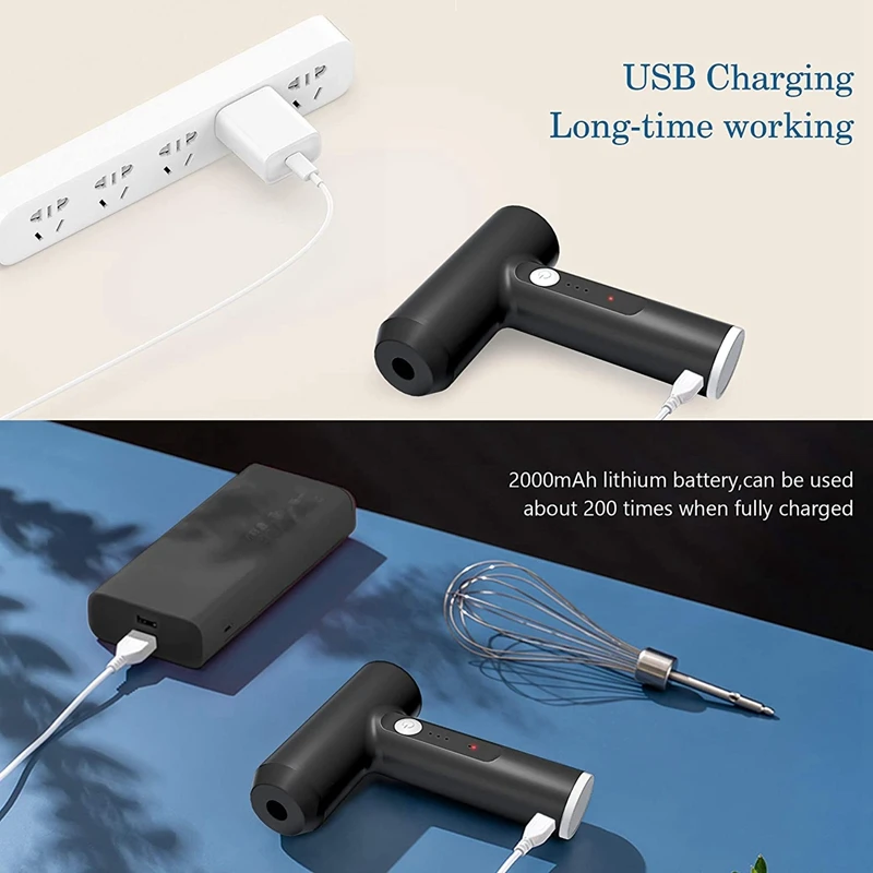 เครื่องผสมมือไฟฟ้าไร้สายเครื่องผสมมือชาร์จ USB เครื่องผสมมือแบบพกพาสำหรับการอบสำหรับซอสครีมไข่