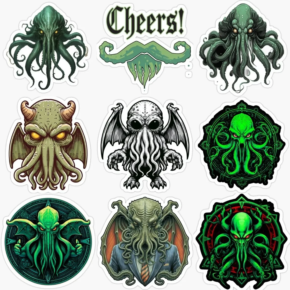 

Cthulhu Great Old Ones Octopus Monster Tentacles PVC Sticker for Decorate Wall Car Truck Bicycle Window Decal Accessories