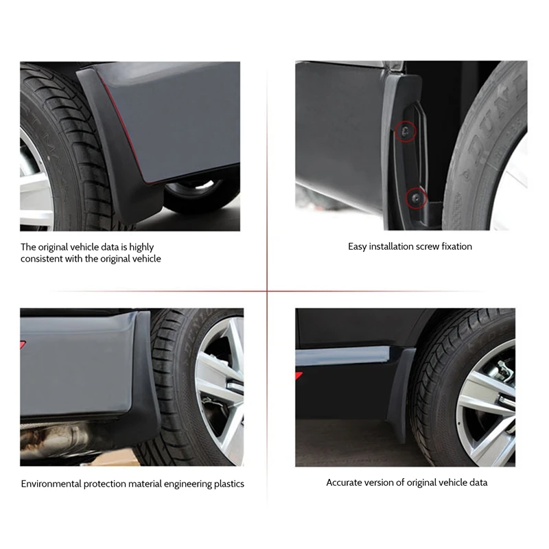 Black Car Wheels Mud Flaps Splash Guard Fender Cover For Toyota Sienna 2021-2022 Car Accessories