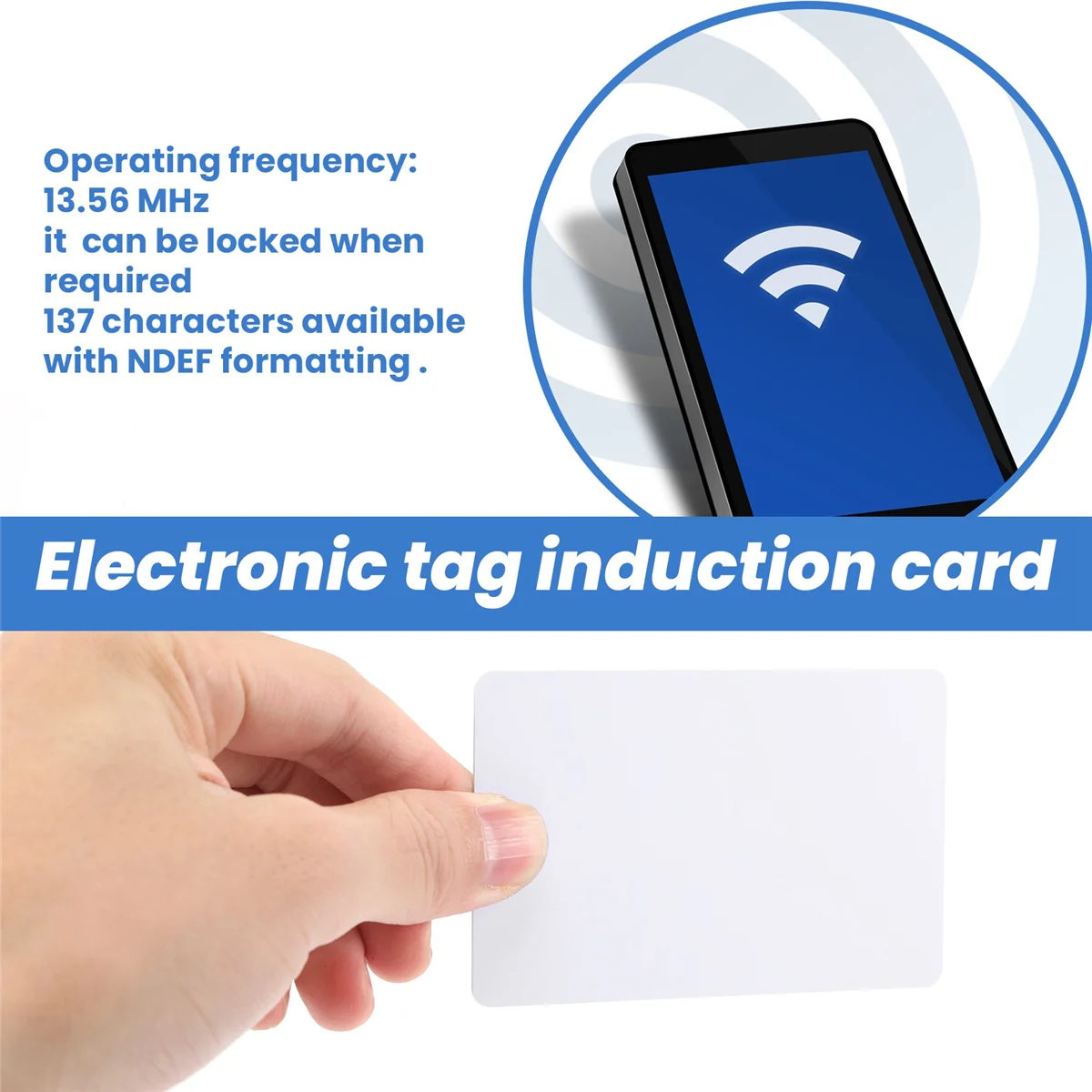 20Pcs NFC Cards White Blank for NTAG215 PVC Tags Waterpoof 504Bytes Chip Sticker