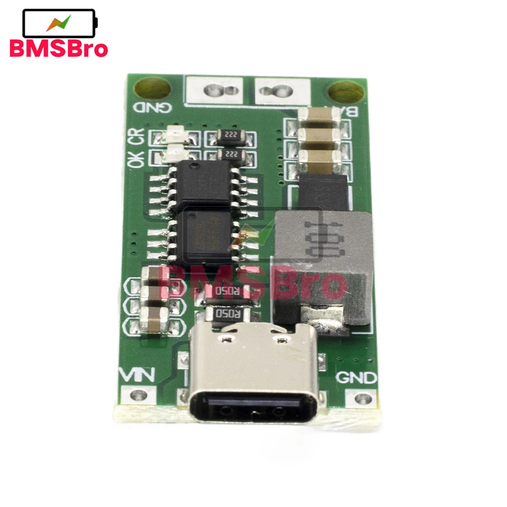 Multi-Cell 2S 3S 4S Tipo-C Para 8.4V 12.6V 16.8V Intensificar a fonte de alimentação de carregamento 18650 Lítio Polímero LiPo Charger Board