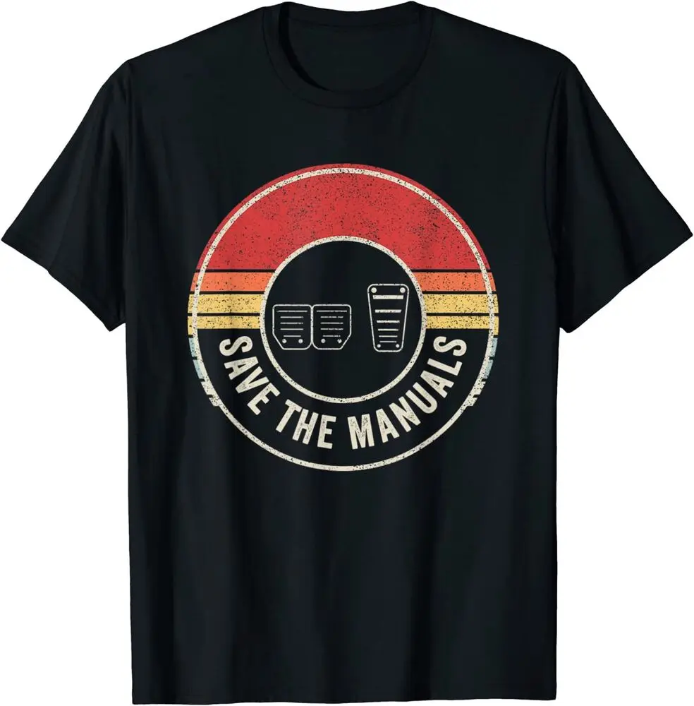 Car Lover Gift Vintage Retro Save The Manuals Stick Shift T-Shirt  Tees High Quality 100%Cotton Short Sleeve