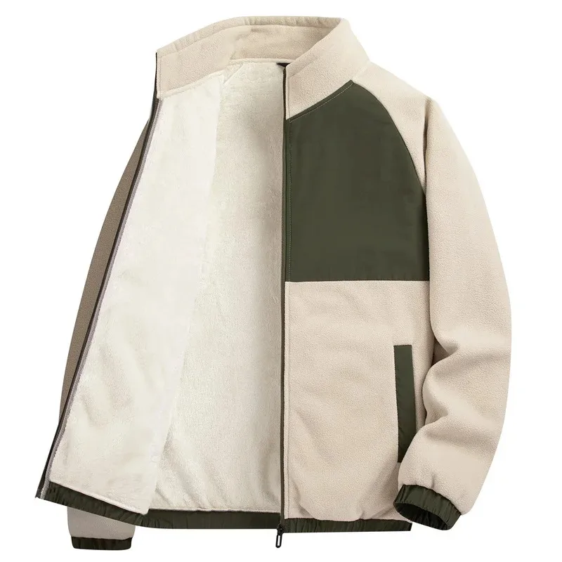 Veste pour hommes automne et hiver sports de plein air décontracté vêtements de travail amples doudoune avec polaire et manteau épaissi