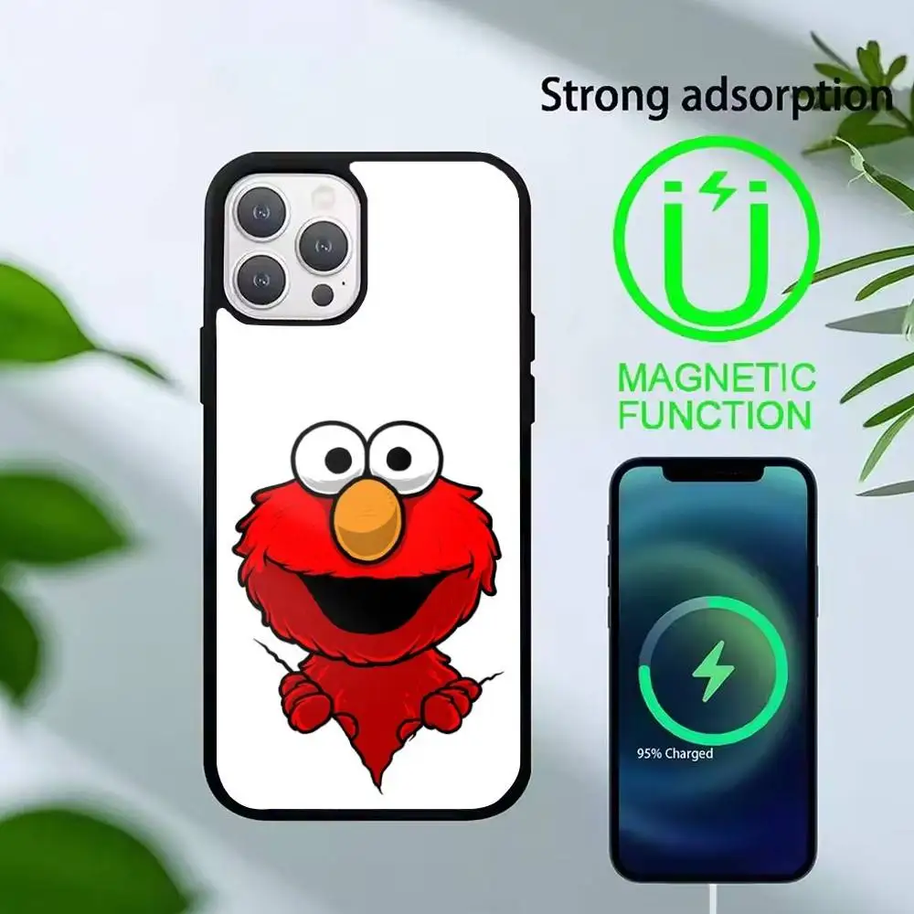 Cartoon S-Sesames-u-Streets Phone Case For IPhone17,16,15,14,13 Plus,Pro Max Magnetic For Magsafe Wireless Charging