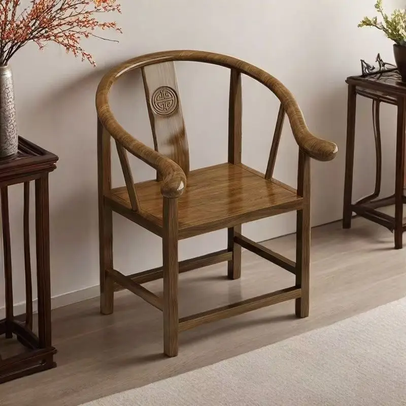 Solid wood chair, elderly chair, three-piece surround , luxury official hat chair