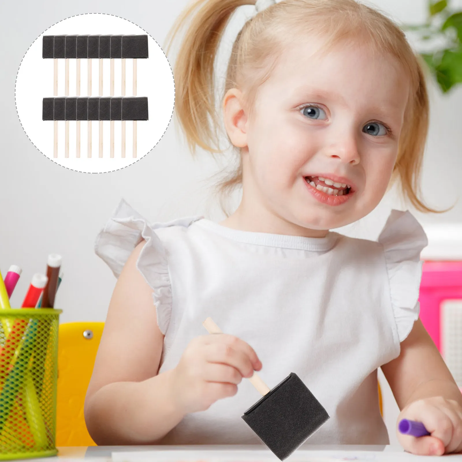 

16 шт. губчатых кистей для рисования для детей, моющиеся инструменты для рисования, для детского творчества, развития воображения, подарок