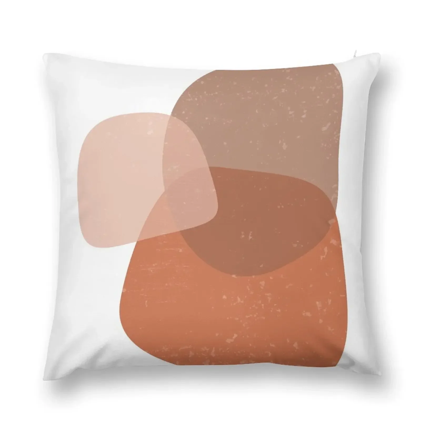 Terracotta Abstract 54 - Modern, Contemporary Art - Abstract Organic Shapes - Brown, Burnt Sienna Throw Pillow