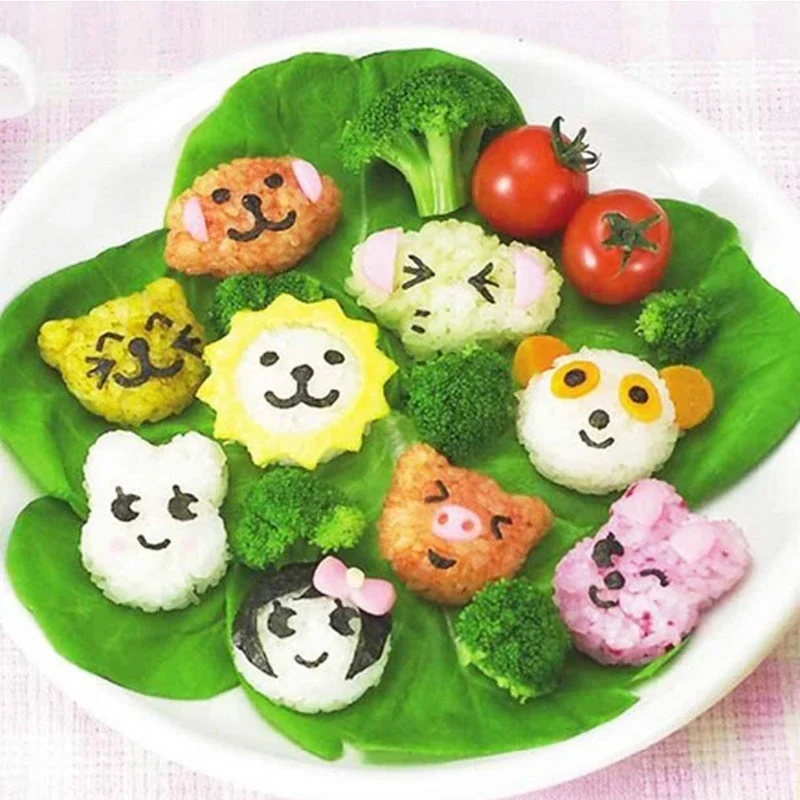 Cartoon Cute Boiled Egg Mold, Carrinho de peixe, Heart Egg Sushi Rice Mold, Decorado Fondant Cake, Ferramenta Suplementar de Almoço Infantil