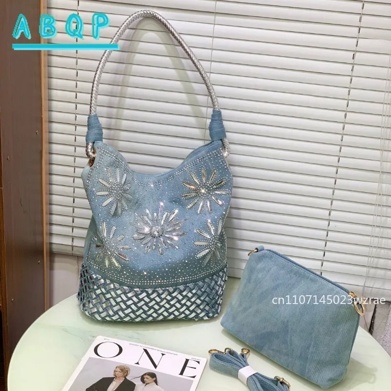 

ABQP New Women's Diamond Handbag Fashion Trend Women's Diamond Shoulder Bag Large Capacity Casual Women's Bag High Quality