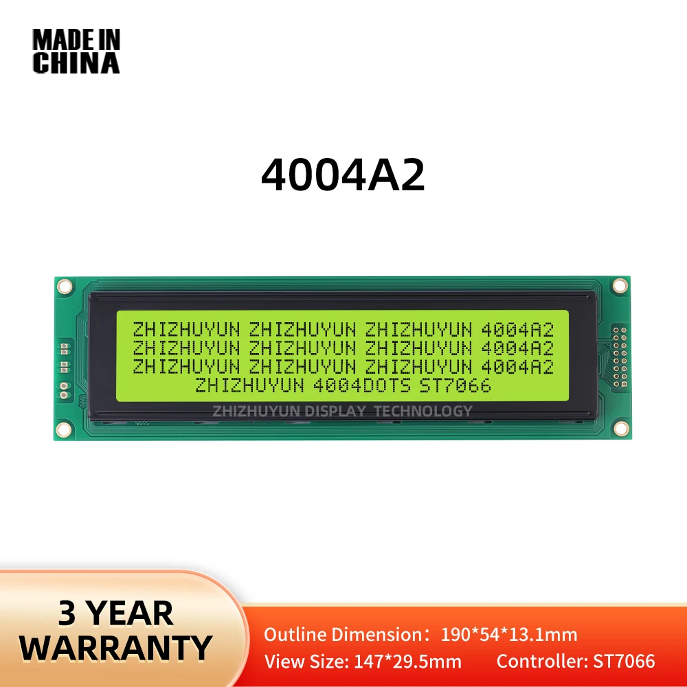 Yellow Green Film 40X4 4004 4004A2 Character LCD Module Display Screen LCM Parallel Port SPLC780D HD44780 With LED Backlight