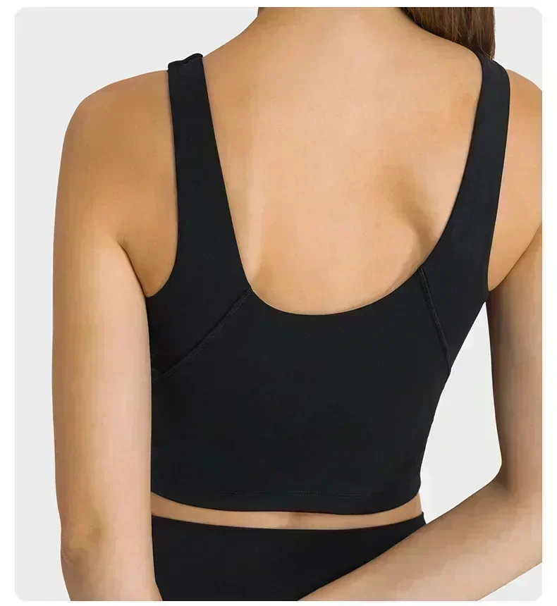 Lemon Damen Yoga-Weste mit hoher Elastizität und Brustpolster, atmungsaktiv, schnell trocknend, Tank-Top, Fitness, Laufen, Sportunterwäsche