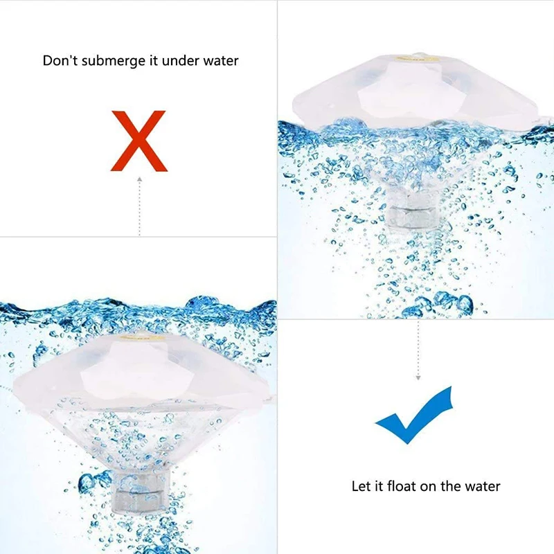 LED Floating Pool Light Diamond Shape Colorful Floating Lamp Waterproof RGB LED Light for Swim Pond Fish Tank Bathtub Decoration