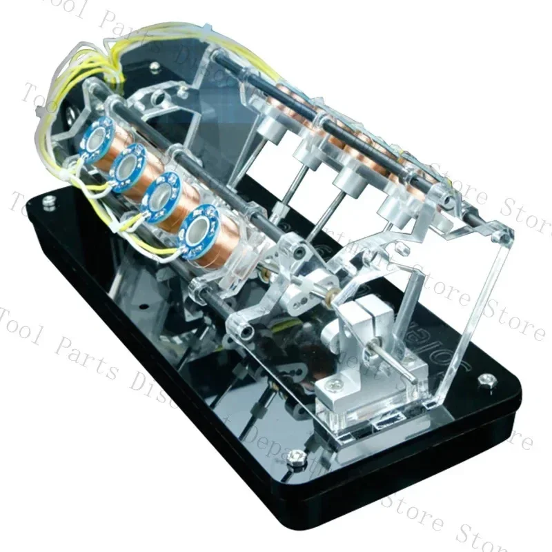 Cool! 8 Coil Electromagnet , Model Can Be Started, High Speed Motor, V Type Engine. Fun!