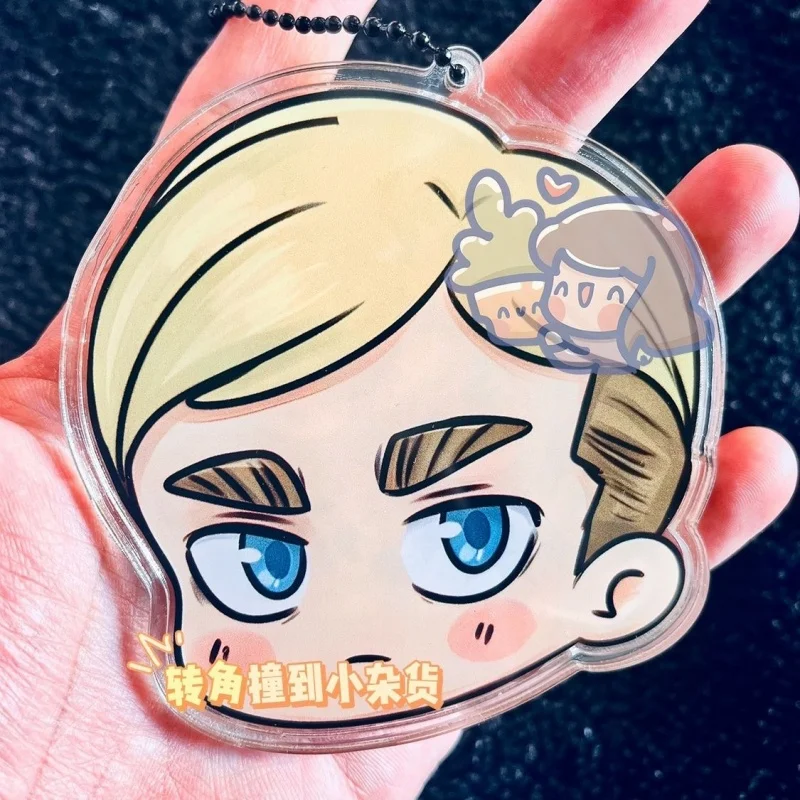 Anime Attack Erwin Smith  Keychain Cosplay Acrylic Figure Keyring 6947 Kids Collection Toy