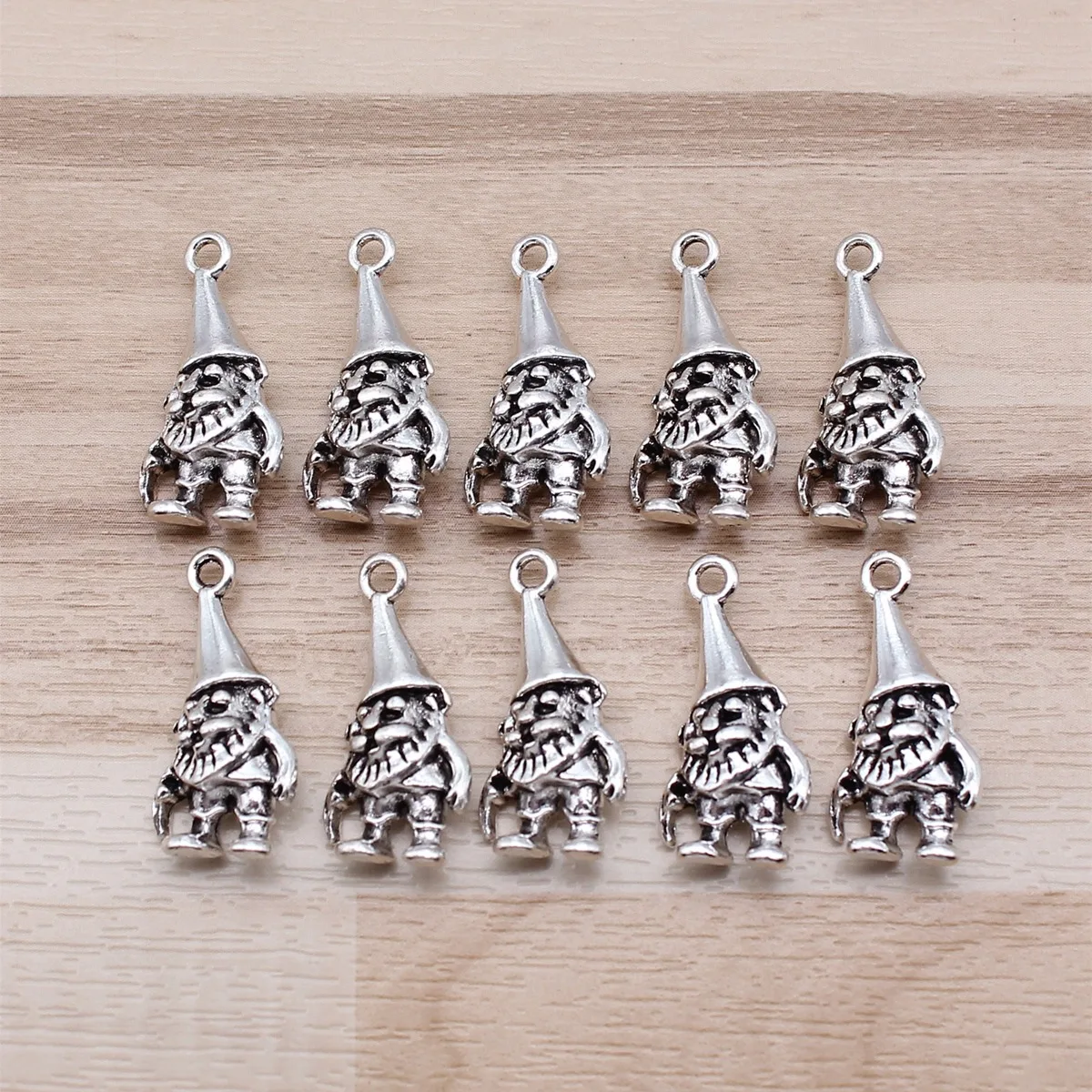 IFOCUS 10pcs/Lot Santa Claus Charms For DIY Jewelry Making Zinc Alloy 23x10mm/0.91x0.39inch