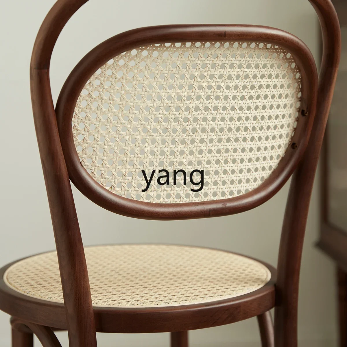 LTT modern simple home desk chair Nordic retro backrest Internet celebrity rattan chair