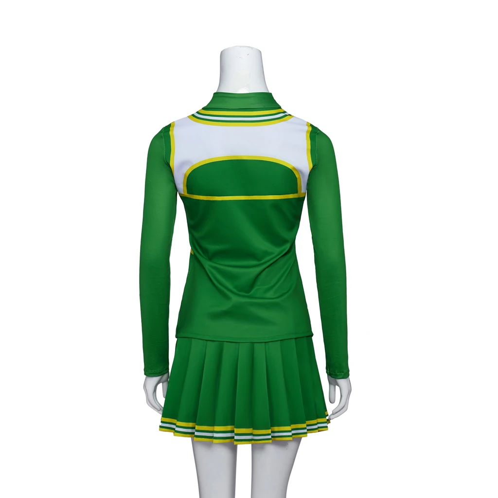 متوفر في المخزون المتمردين ويلسون أزياء تنكرية لكبار السن للنساء في المدرسة الثانوية بدلة رياضية للمشجع الأخضر M10 #6