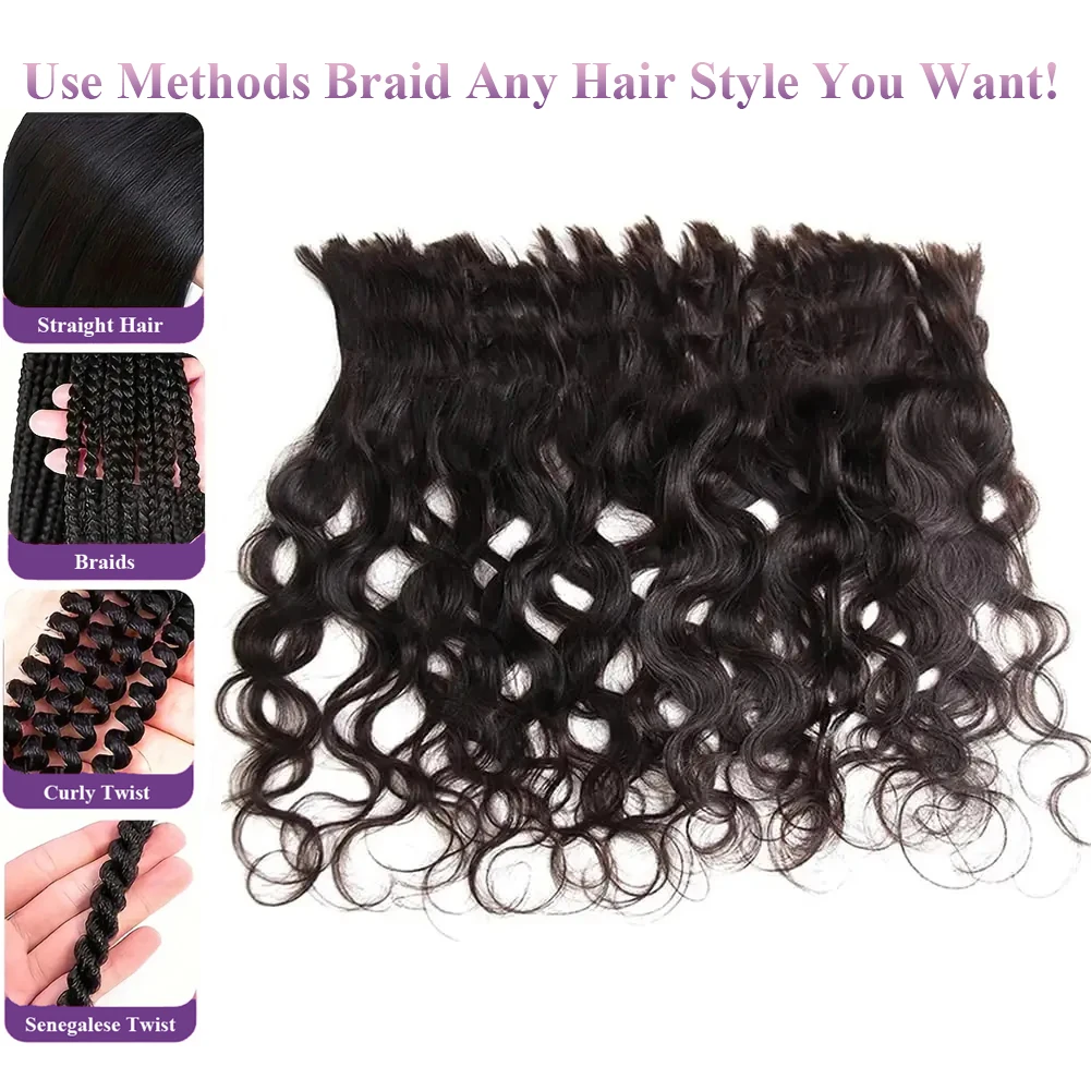 Brazilian Body Wave Hair Tranças, Remy Hair, Cabelo Humano, Massa, Sem Trama, Qualidade Superior, 100g por Pacote