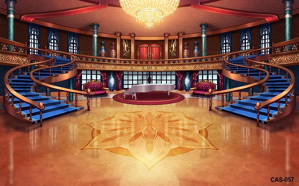 Фон для фотографирования новорожденных с изображением дворца и замка